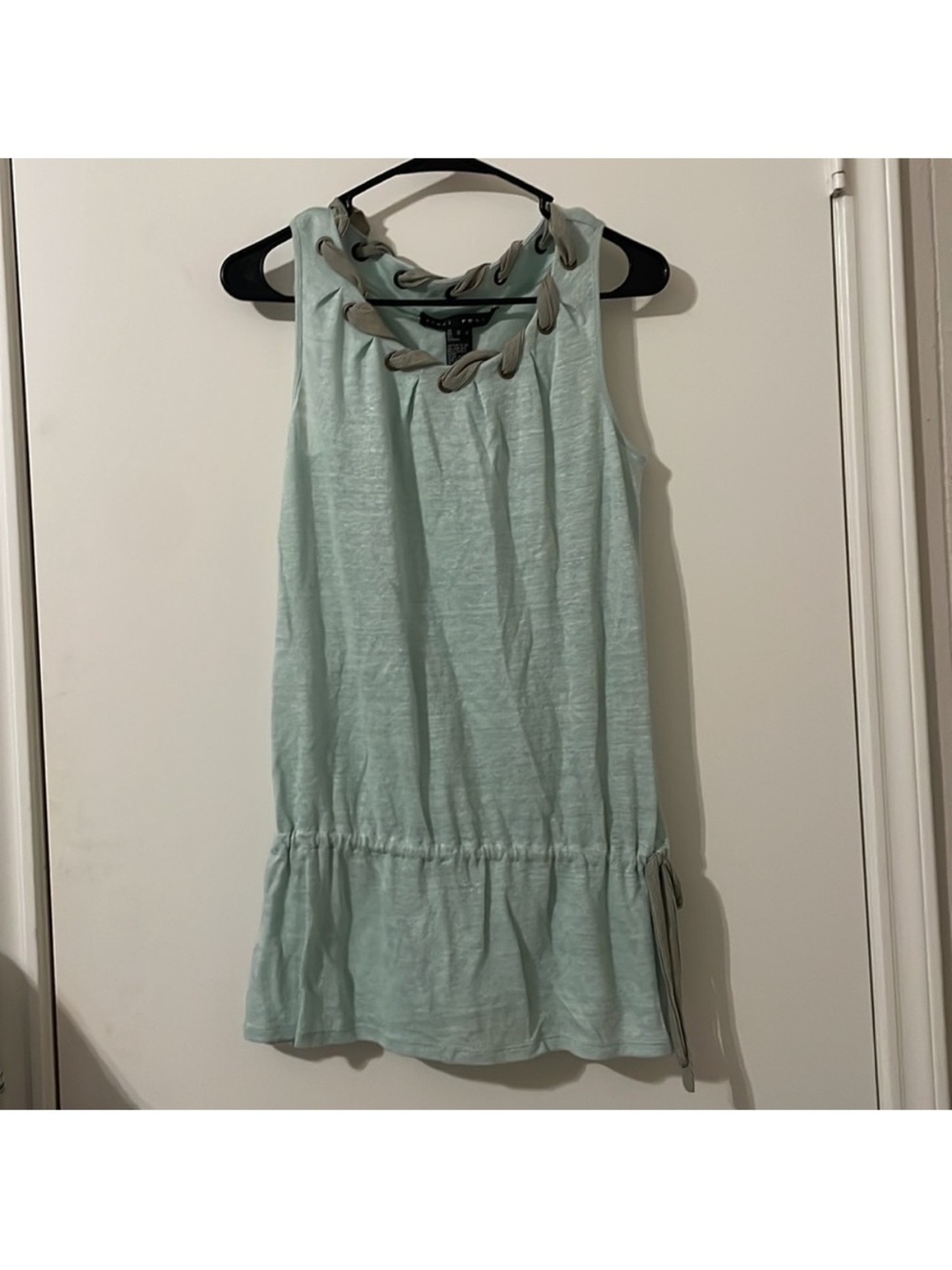 Yansi Fugel moss green linen top tunic S